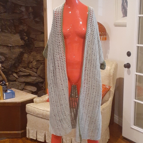 Handmade knit throw. - Picture 1 of 6